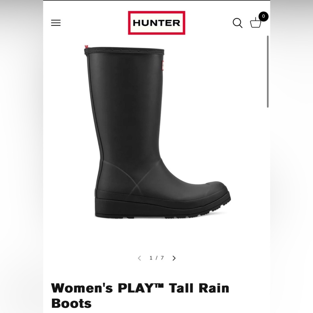 Hunter Women’s Play Tall Rainboots , Size 9, Black